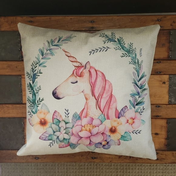 Other - Unicorn accent pillow cover